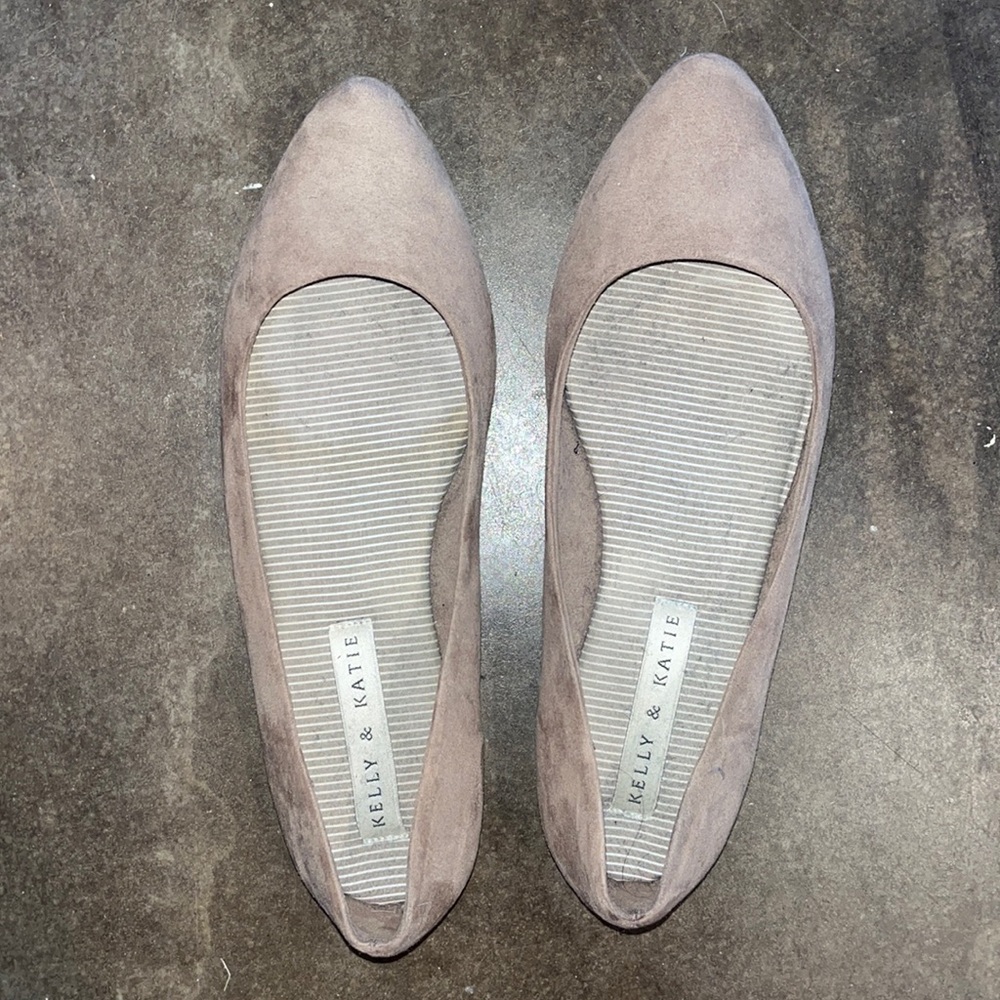 Tan suede flats